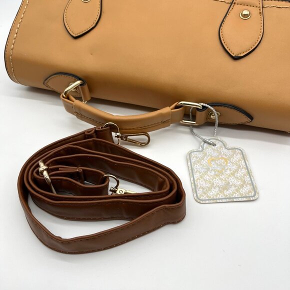 Move & Moda Brown Faux Leather Work Convertible Crossbody Briefcase - Picture 11 of 12